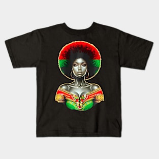 Heritage Hue Collection Natural  Black Woman Kids T-Shirt